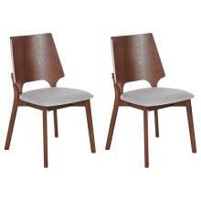 Set of 2 Dining Chairs ABEE Brown/ Grey