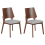 Beliani Set of 2 Dining Chairs ABEE Brown/ Grey 1