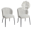 Beliani Set of 2 Dining Chairs ZANA Fabric White 1
