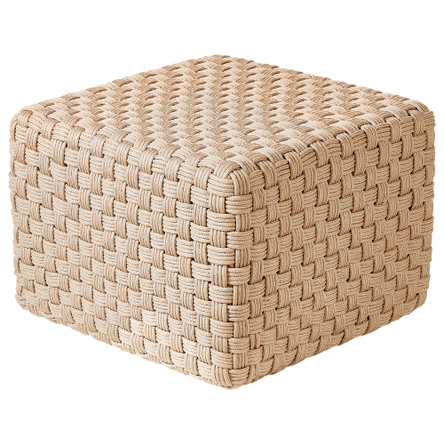 Beliani Pouffe NALLI Synthetic Material Light Beige