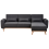 Beliani Corner Sofa Bed 3 Seater OLLSTA Fabric Black Left Hand 1
