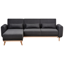 Corner Sofa Bed OLLSTA Fabric Black Right Hand