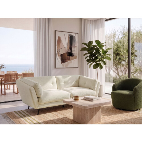 Beliani Sofa 3 Seater LENVIK Boucle White 1