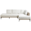 Beliani Corner Sofa 3 Seater MYKEN Fabric Off-White Left Hand 1