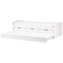 Trundle Bed Pine Wood PETIVILLE 90 x 200 cm (EU Single) White