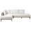 Beliani Corner Sofa 3 Seater MYKEN Fabric Off-White Right Hand 1