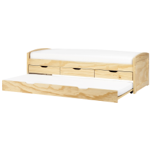 Trundle Bed Pine Wood PETIVILLE 90 x 200 cm (EU Single) Light Brown