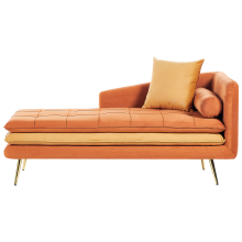 Right-Hand Chaise Longue GONESSE Velvet Orange