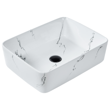 Countertop Basin HOPI 490 x 380 mm Ceramic White Marble