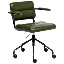Desk Chair CANDOR Faux Leather Dark Green