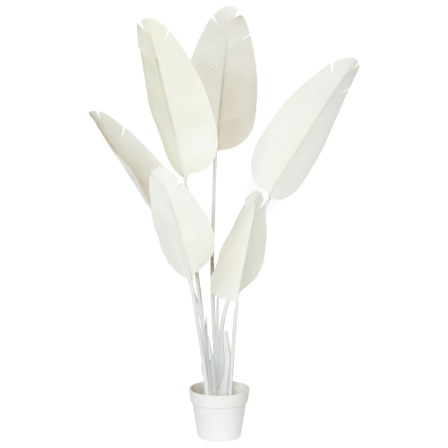 Beliani Artificial Plant BANANA TREE 123 cm White
