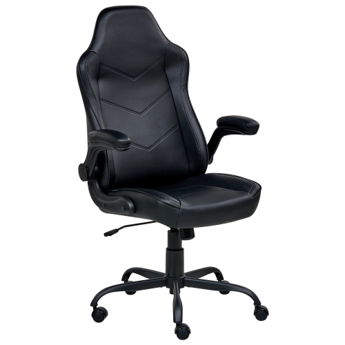 Beliani Office Chair TRIUMPHER Faux Leather Black