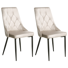 Set of 2 Dining Chairs AVENIR Velvet Beige