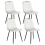 Beliani Set of 4 Dining Chairs ARGYLE Velvet Off-White 1