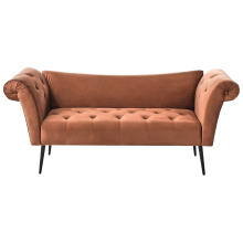 Chaise Longue NANTILLY Velvet Golden Brown