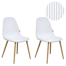 Set of 2 Dining Chairs HILDEN Corduroy White