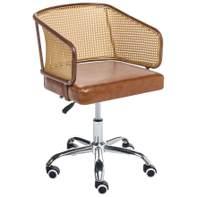 Desk Chair TUCSON Faux Leather Brown