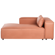 Right-Hand Chaise Longue BRANDE Fabric Golden Brown