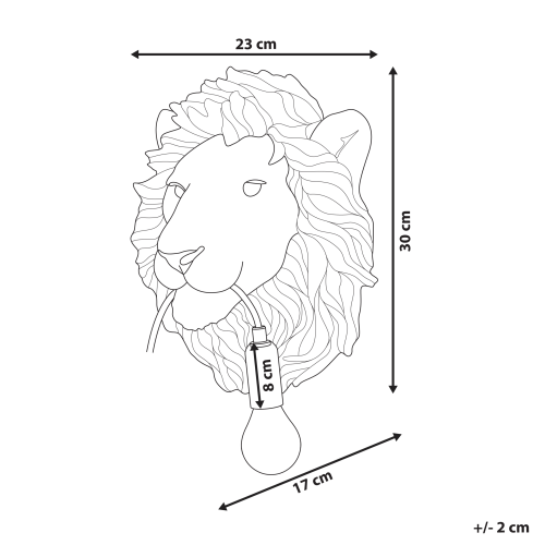 Beliani Wall Lamp Lion SIMBA Gold 2
