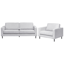 Living Room Set 4 Seater SAVALEN Fabric Light Grey