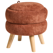 Storage Pouffe HAWLEY Chenille Golden Brown