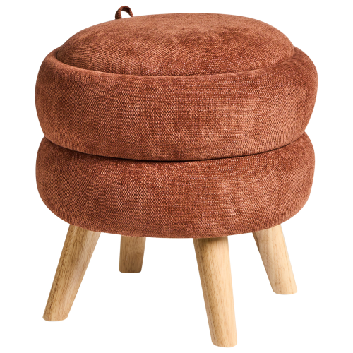 Beliani Storage Pouffe HAWLEY Chenille Golden Brown