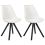 Beliani Set of 2 Dining Chairs HEDLEY Fabric Light Beige 1