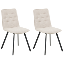 Set of 2 Dining Chairs CARVER Fabric Beige