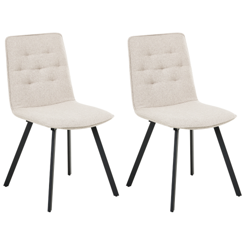 Beliani Set of 2 Dining Chairs CARVER Fabric Beige