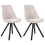 Beliani Set of 2 Dining Chairs HEDLEY Fabric Beige 1