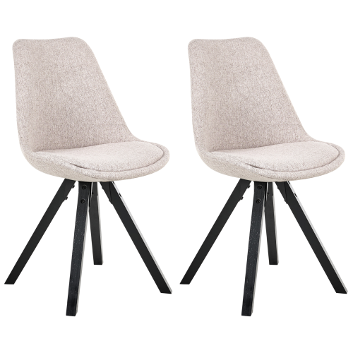 Beliani Set of 2 Dining Chairs HEDLEY Fabric Beige