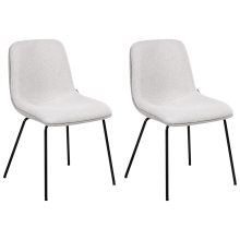 Set of 2 Dining Chairs LORIDA Fabric Grey