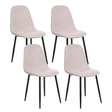 Set of 4 Dining Chairs CRANDALL Fabric Beige