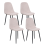 Beliani Set of 4 Dining Chairs CRANDALL Fabric Beige 1