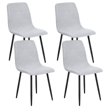 Set of 4 Dining Chairs TUSCOLA Fabric Light Grey