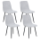 Beliani Set of 4 Dining Chairs TUSCOLA Fabric Light Grey 1