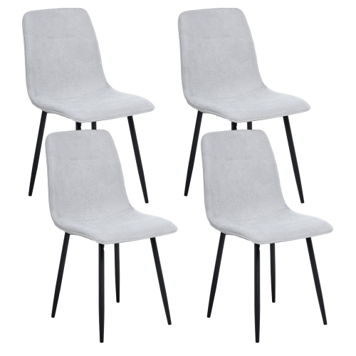 Beliani Set of 4 Dining Chairs TUSCOLA Fabric Light Grey