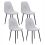 Beliani Set of 4 Dining Chairs CRANDALL Fabric Light Grey 1
