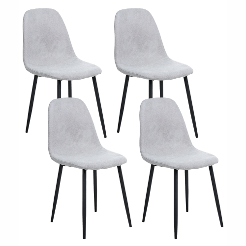 Beliani Set of 4 Dining Chairs CRANDALL Fabric Light Grey