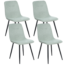 Set of 4 Dining Chairs TUSCOLA Fabric Light Green