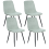 Beliani Set of 4 Dining Chairs TUSCOLA Fabric Light Green 1