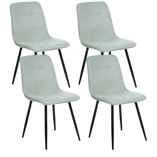 Beliani Set of 4 Dining Chairs TUSCOLA Fabric Light Green