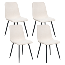 Set of 4 Dining Chairs TUSCOLA Fabric Light Beige