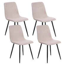 Set of 4 Dining Chairs TUSCOLA Fabric Beige