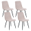 Beliani Set of 4 Dining Chairs TUSCOLA Fabric Beige 1