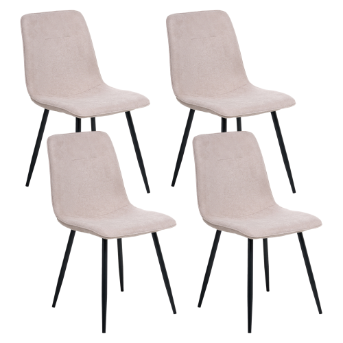 Beliani Set of 4 Dining Chairs TUSCOLA Fabric Beige