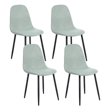 Set of 4 Dining Chairs CRANDALL Fabric Light Green