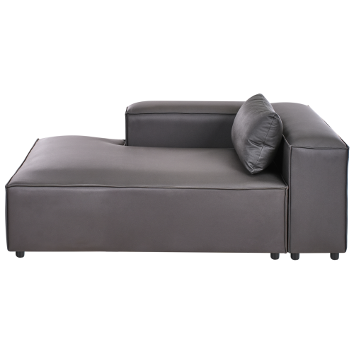 Beliani Right-Hand Chaise Longue BRANDE Fabric Black