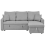Beliani Corner Sofa Bed NASSJO Faux Linen Grey Left Hand 1