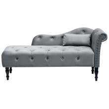 Right-Hand Chaise Longue IVRY Velvet Grey
